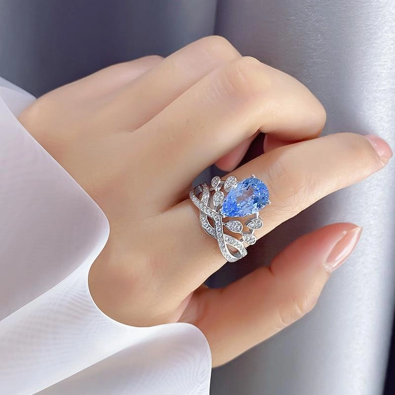 Women's Crown 925 Sterling Silver 5 Karat High Carbon Rhinestone Ring 