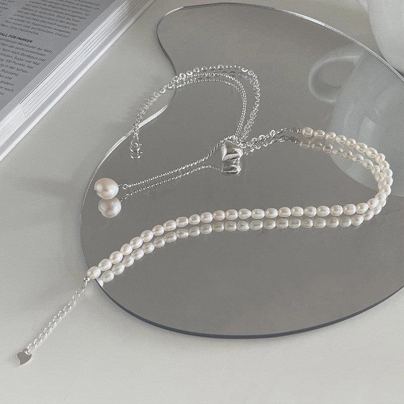 Women's Fashion Asymmetric Pearl Pendant Necklace