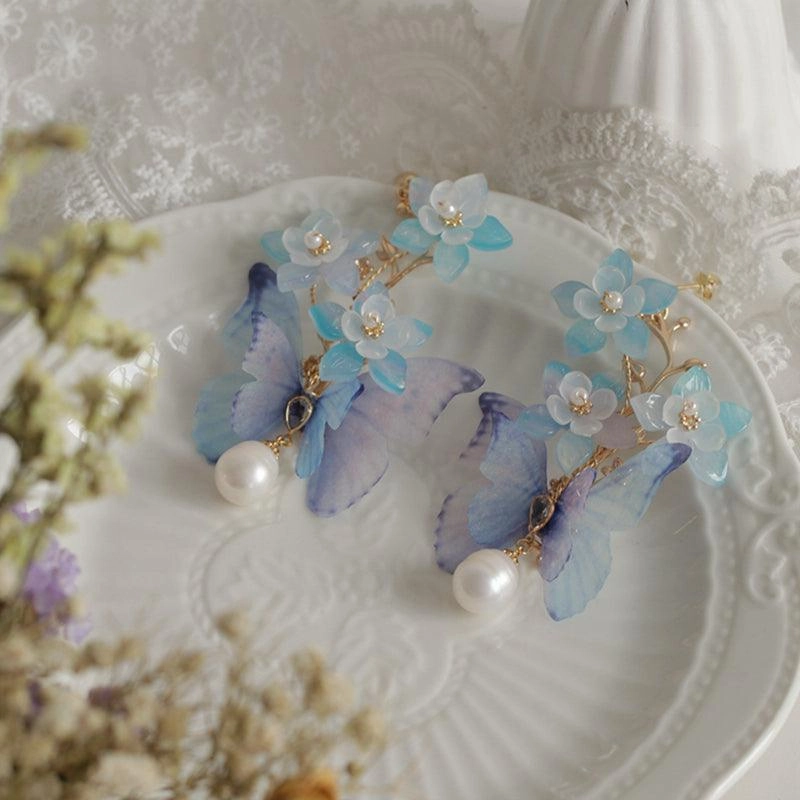 Women's Fashion Butterfly Flower Shape Earrings