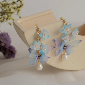 Women's Fashion Butterfly Flower Shape Earrings 