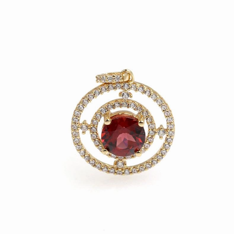 Women's Fashion Garnet Pendant Necklace