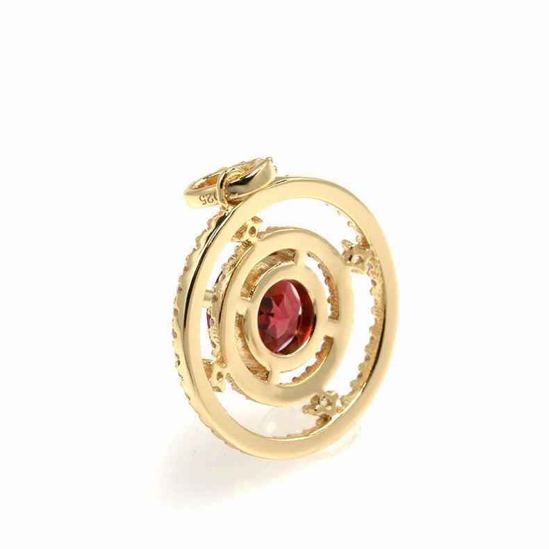 Women's Fashion Garnet Pendant Necklace
