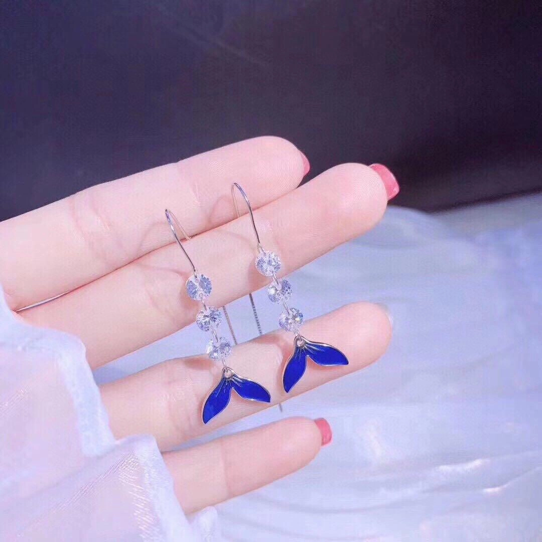 Women's Fashion Mermaid Tail Sterling Silver Ear Wire