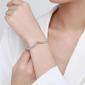 Women's Fashion Silver V-Shaped Crown Bracelet 