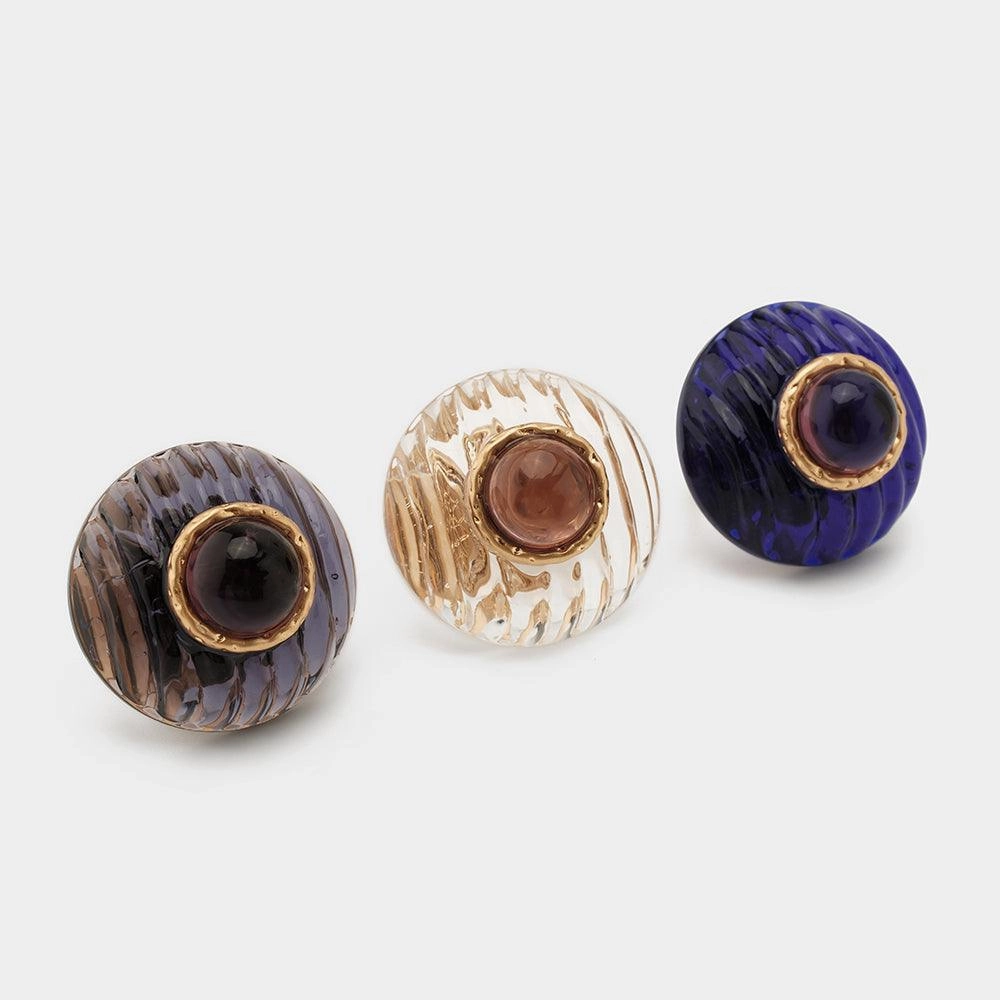 Women's Fashion Simple Clashing Color Lucite Ring