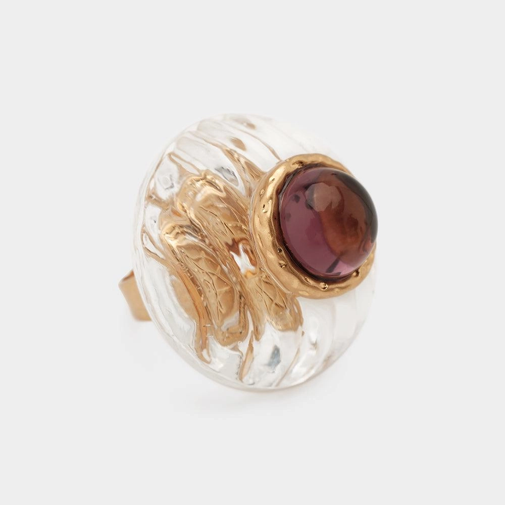 Women's Fashion Simple Clashing Color Lucite Ring
