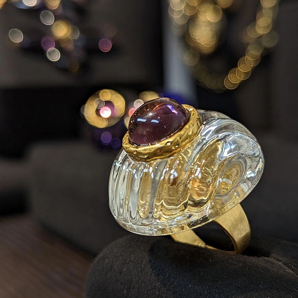 Women's Fashion Simple Clashing Color Lucite Ring