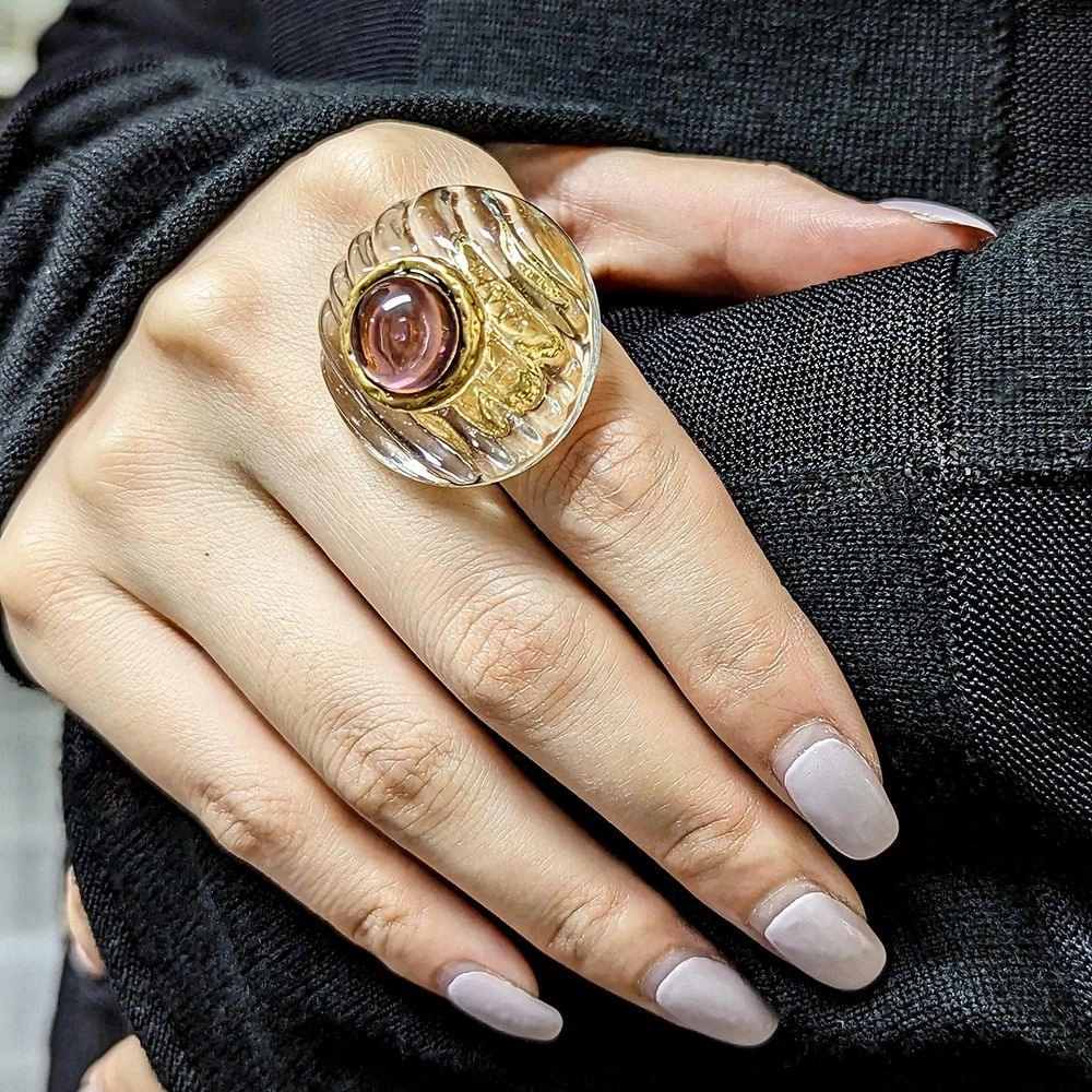 Women's Fashion Simple Clashing Color Lucite Ring 