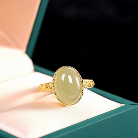Women's Fashion Simple Hetian Jade Ring 