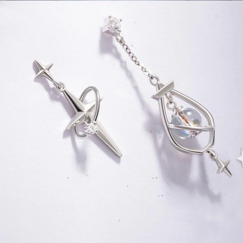 Women's Fashion Simple Niche Long Silver Pin Earrings