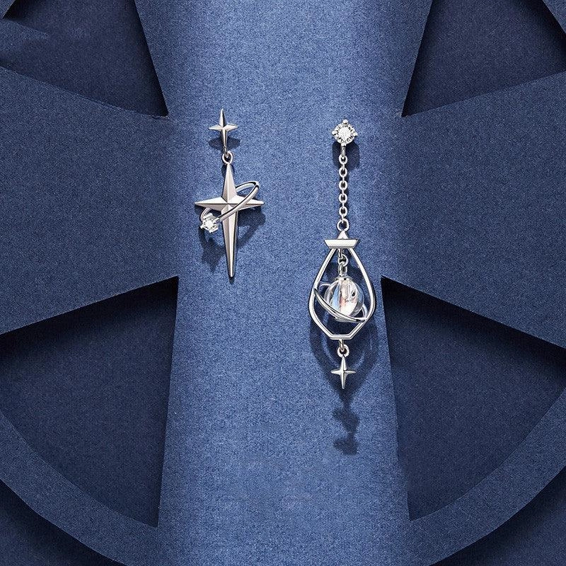 Women's Fashion Simple Niche Long Silver Pin Earrings