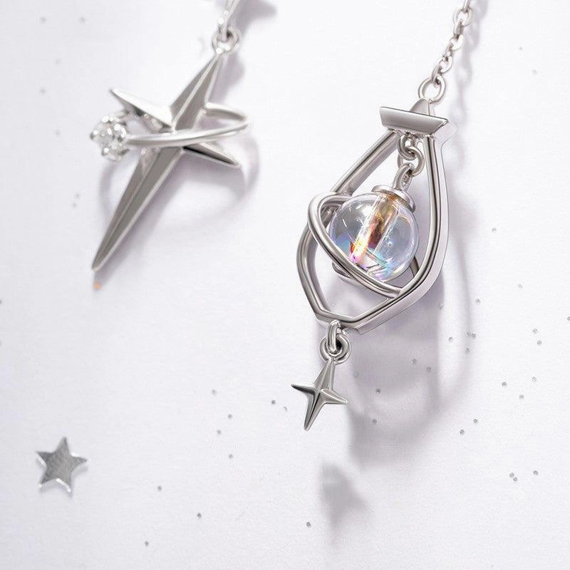 Women's Fashion Simple Niche Long Silver Pin Earrings