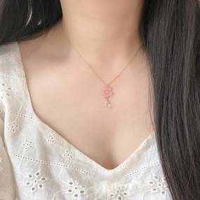 Women's Fashion Simple Silver Gold-plated Pendant Necklace 