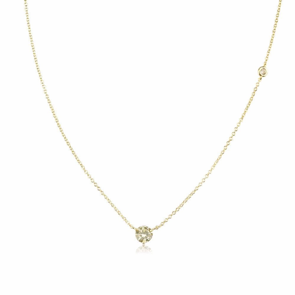 Women's Fashion Simple Sterling Silver Round Zirconia Pendant Necklace