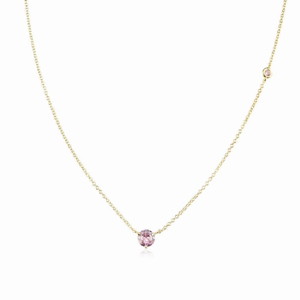Women's Fashion Simple Sterling Silver Round Zirconia Pendant Necklace