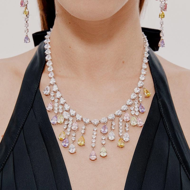 Women's Fashion Simple Water Drop Tassel Necklace