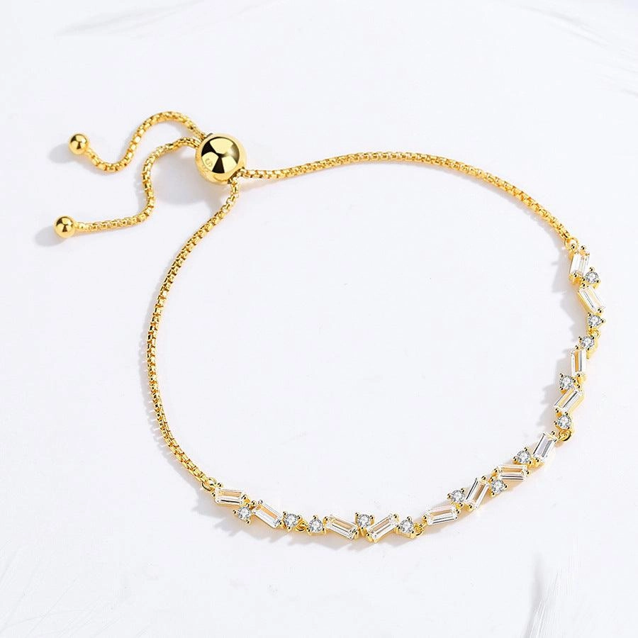 Women's Fashion Sterling Silver Bracelet With Zirconia Stones