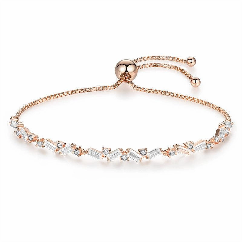 Women's Fashion Sterling Silver Bracelet With Zirconia Stones