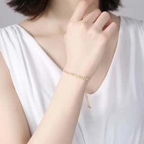 Women's Fashion Sterling Silver Bracelet With Zirconia Stones 