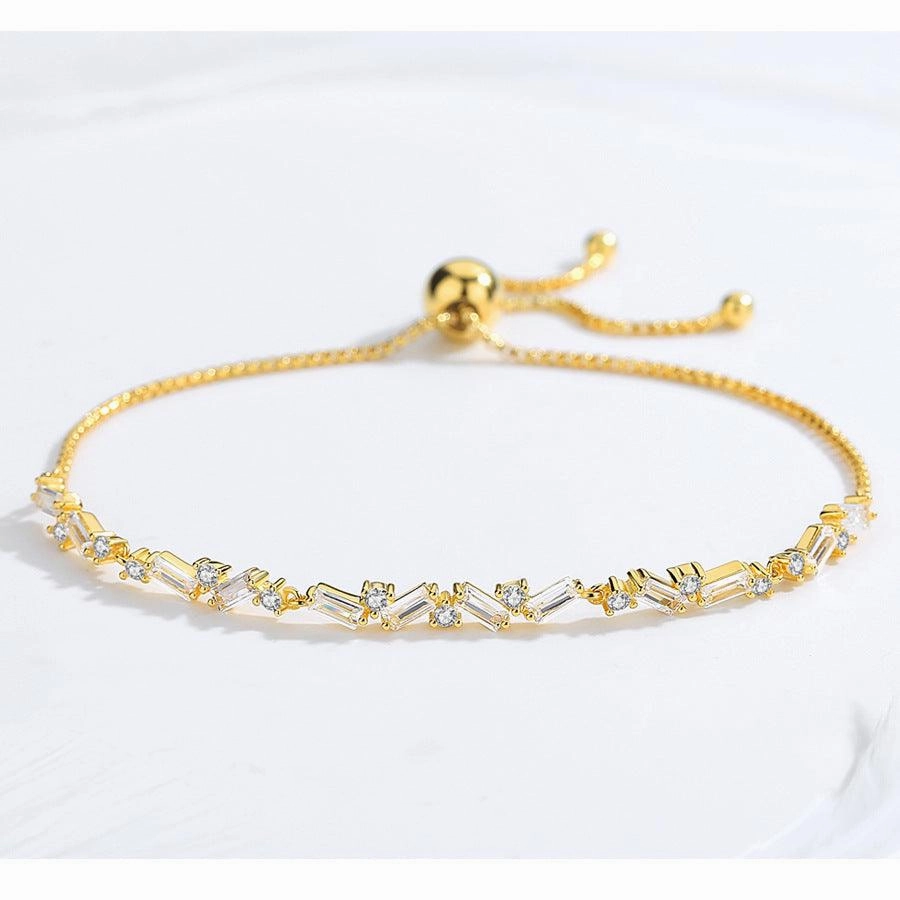 Women's Fashion Sterling Silver Bracelet With Zirconia Stones