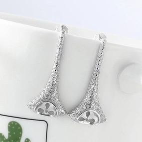 Women's Fashion Sterling Silver Natural Pearl Earrings 