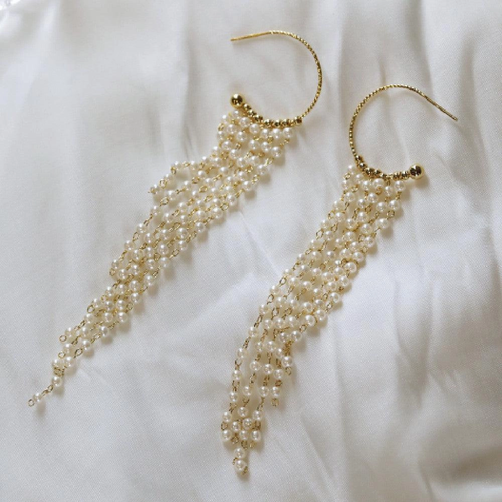 Women's Fashion Tassel Pearl Earrings