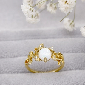 Women's Fashion Vine Opal Finger Ring Female 