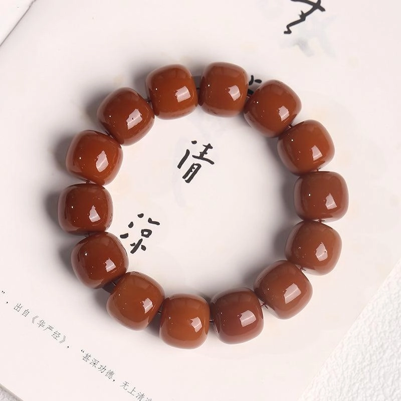 Women's Fashion White Jade Bodhi Root Hand Bracelet