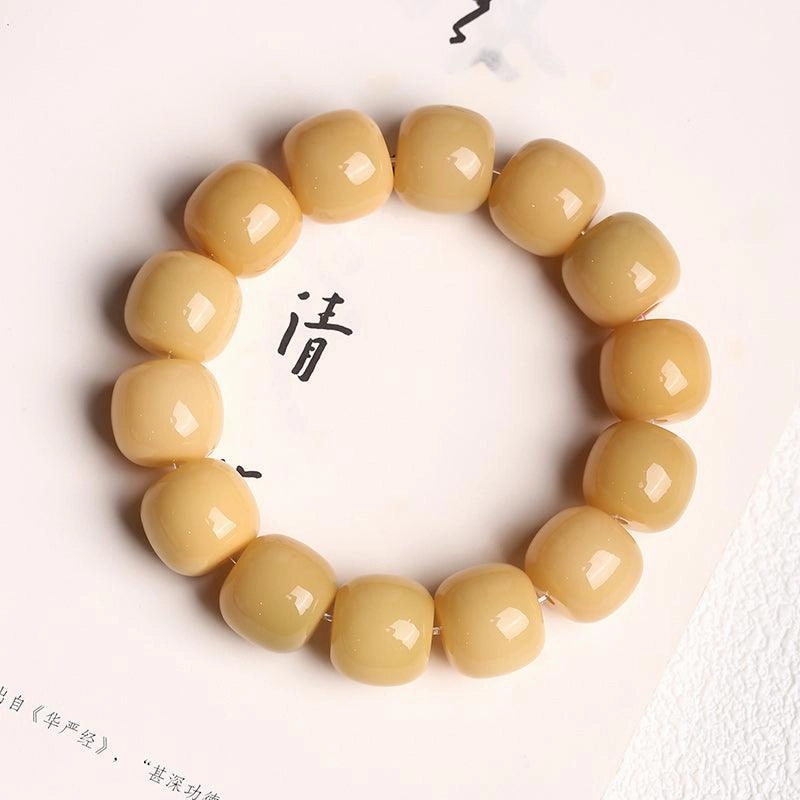 Women's Fashion White Jade Bodhi Root Hand Bracelet