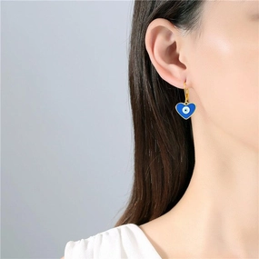 Women's Fashionable Heart Shaped Sterling Silver Earrings 