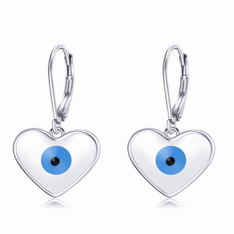 Women's Fashionable Heart Shaped Sterling Silver Earrings