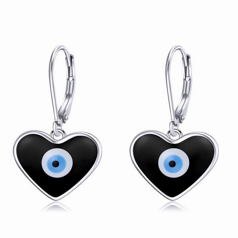 Women's Fashionable Heart Shaped Sterling Silver Earrings