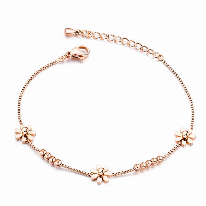Women's Flower gem bracelet - Rose hand-chain-bracelet  