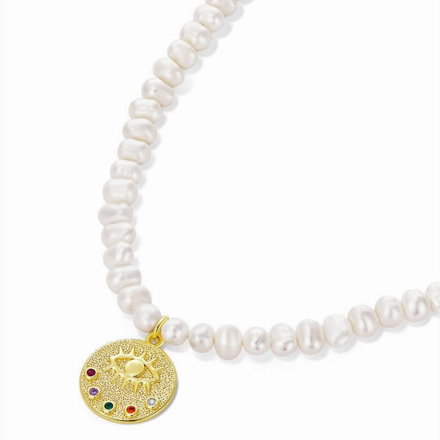 Women's Freshwater Pearl Devil's Eye Necklace