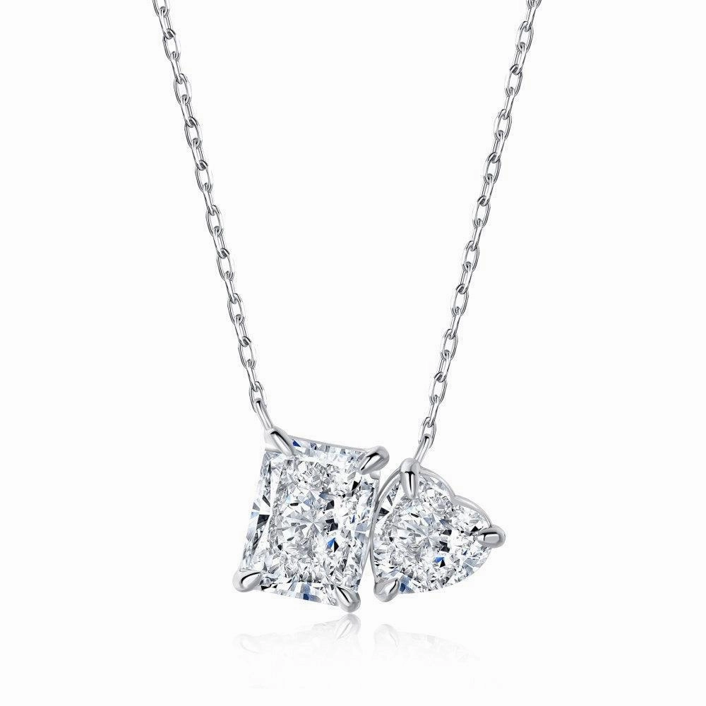 Women's High Quality Super Shiny Inlaid Sterling Silver Necklace