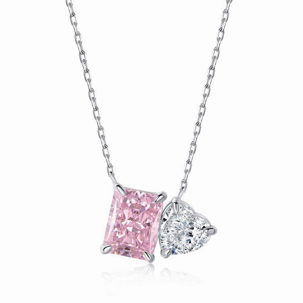 Women's High Quality Super Shiny Inlaid Sterling Silver Necklace