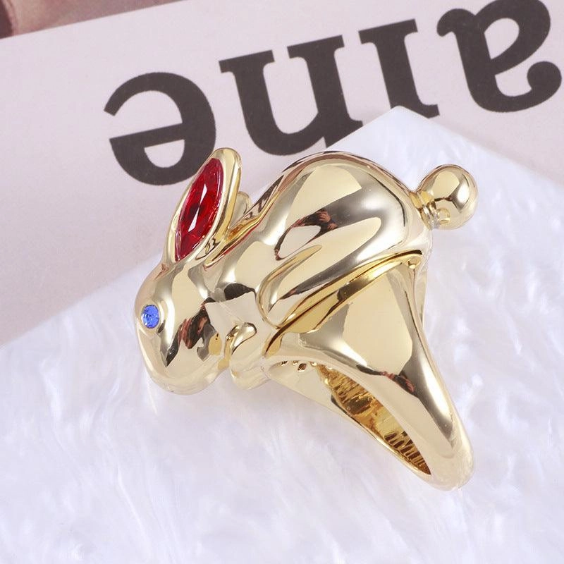 Women's Metal Smooth Face Wealth Rabbit Ring