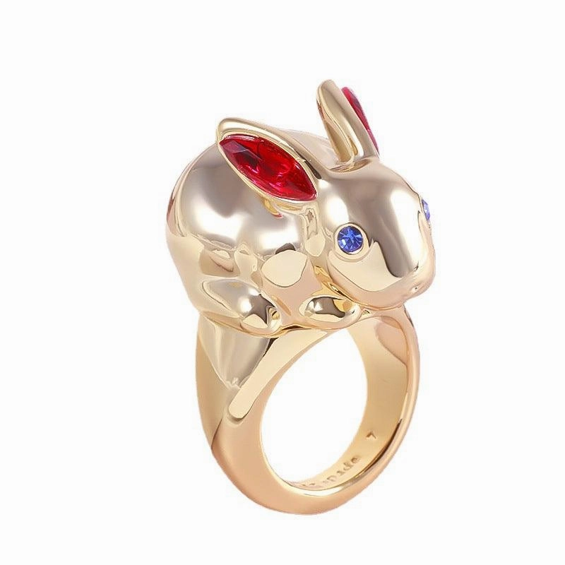 Women's Metal Smooth Face Wealth Rabbit Ring