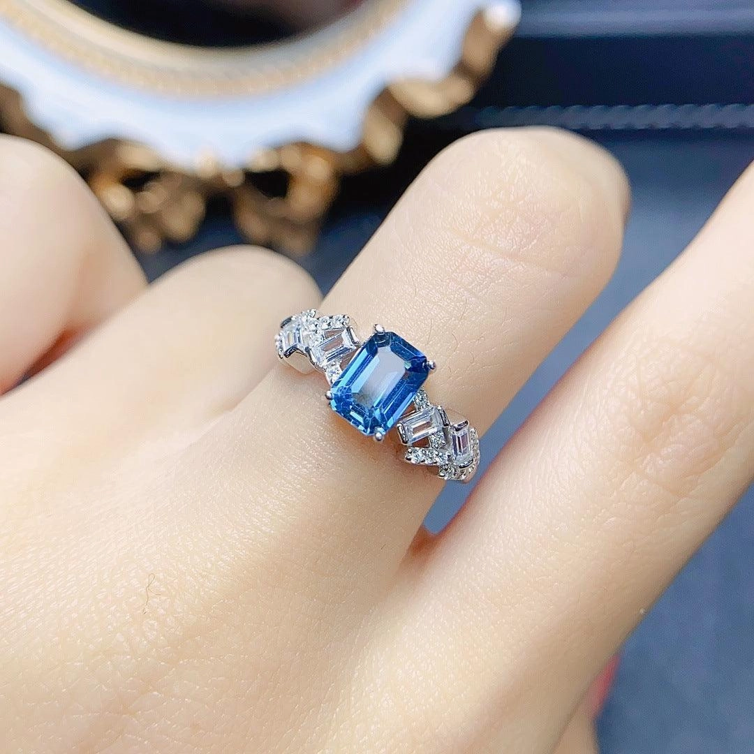 Women's Natural Topaz S925 Silver Ring