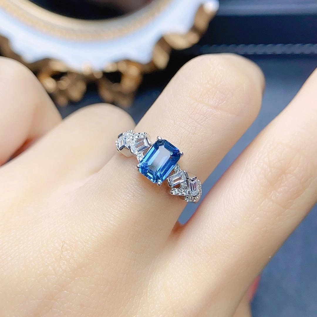 Women's Natural Topaz S925 Silver Ring