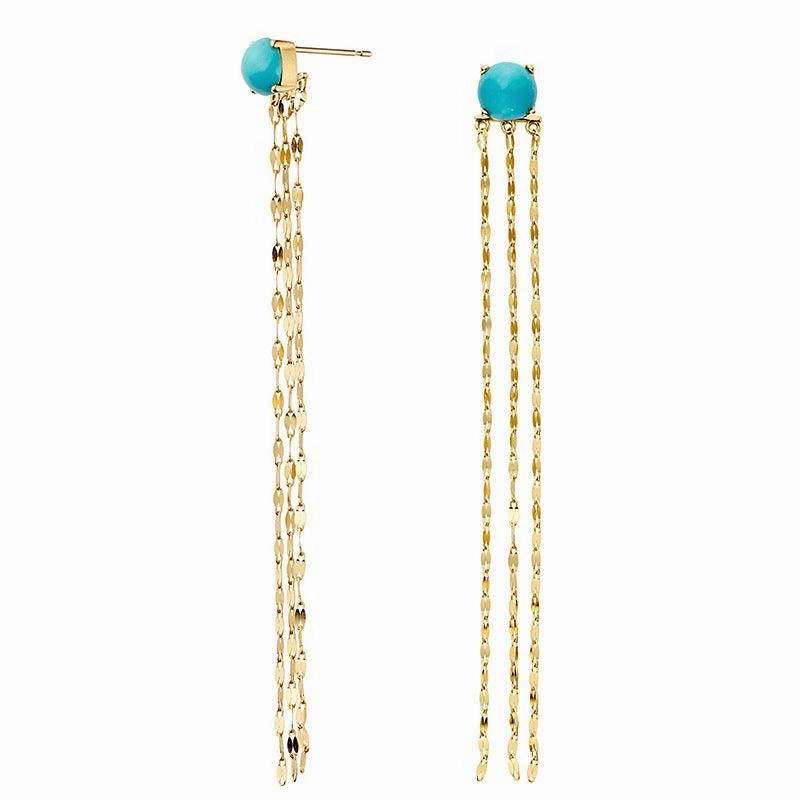 Women's Natural Turquoise Tassel Earrings
