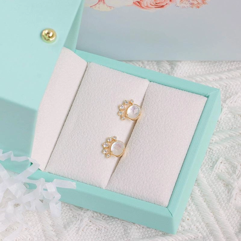 Women's Natural White Crystal Earrings