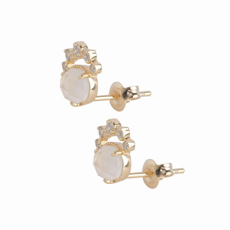 Women's Natural White Crystal Earrings