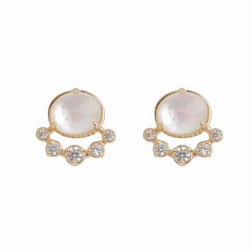 Women's Natural White Crystal Earrings