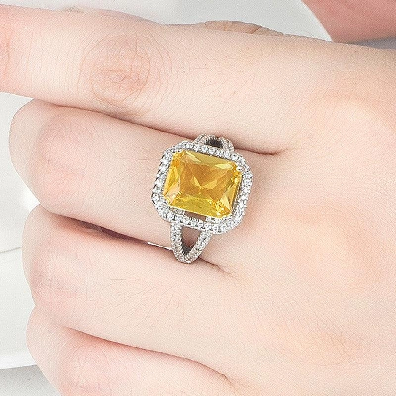 Women's Ocean Heart Love Crystal Ring