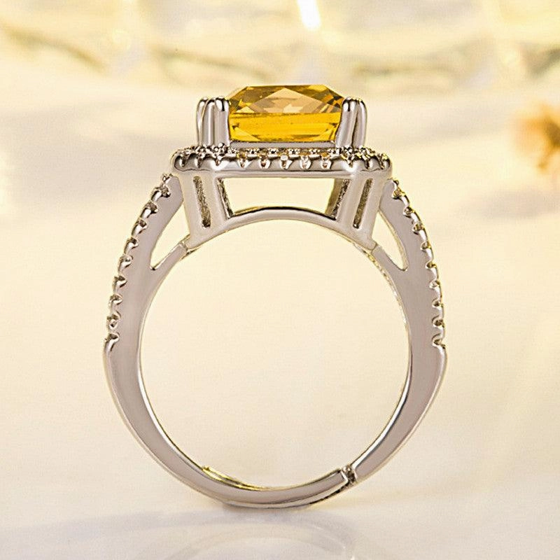 Women's Ocean Heart Love Crystal Ring