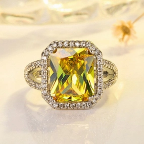 Women's Ocean Heart Love Crystal Ring 