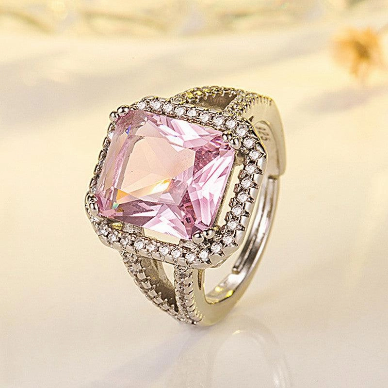 Women's Ocean Heart Love Crystal Ring