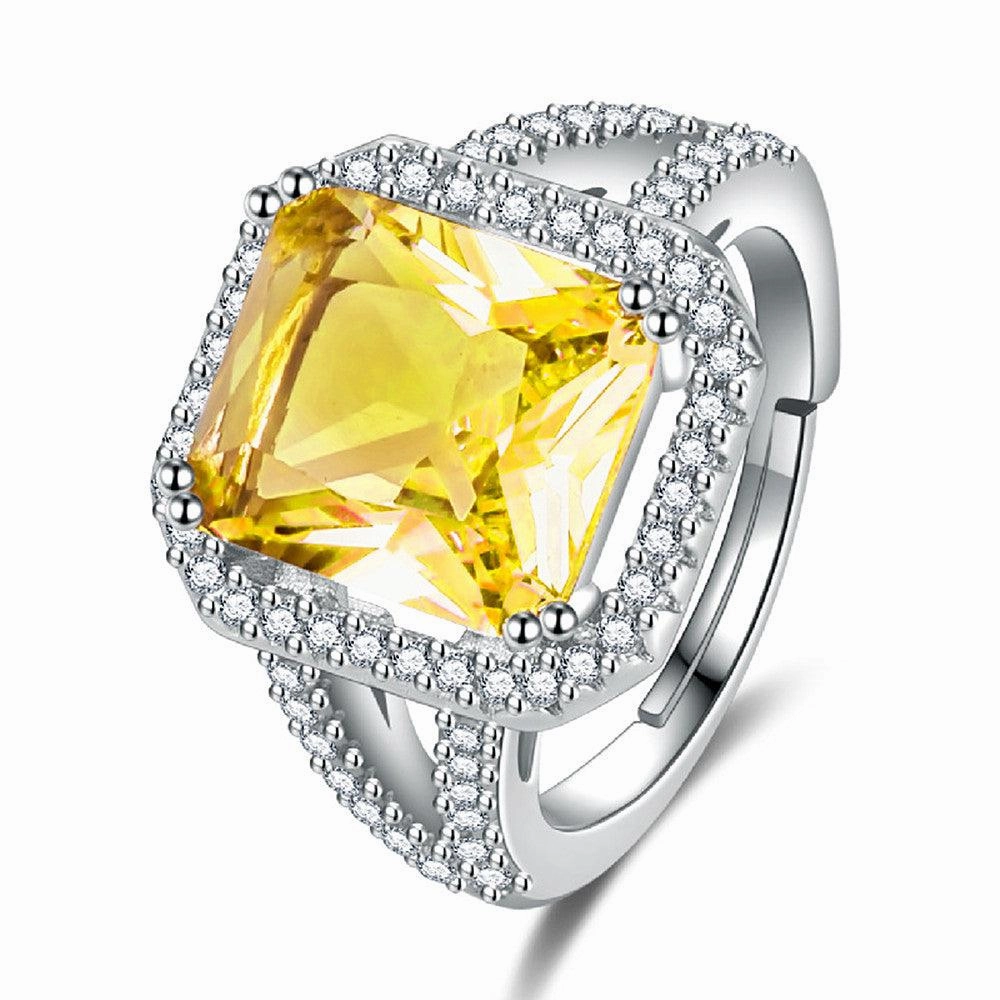 Women's Ocean Heart Love Crystal Ring