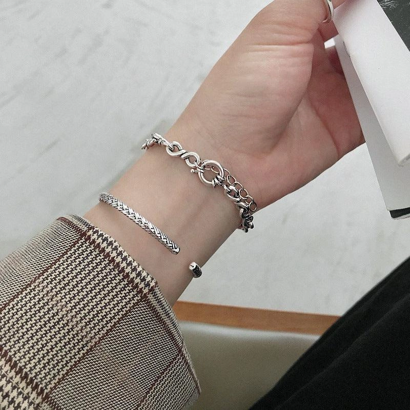 Women's Personalized Vintage Versatile Sterling Silver Bracelet 